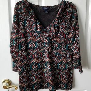 Colorful Aztec Pattern Blouse